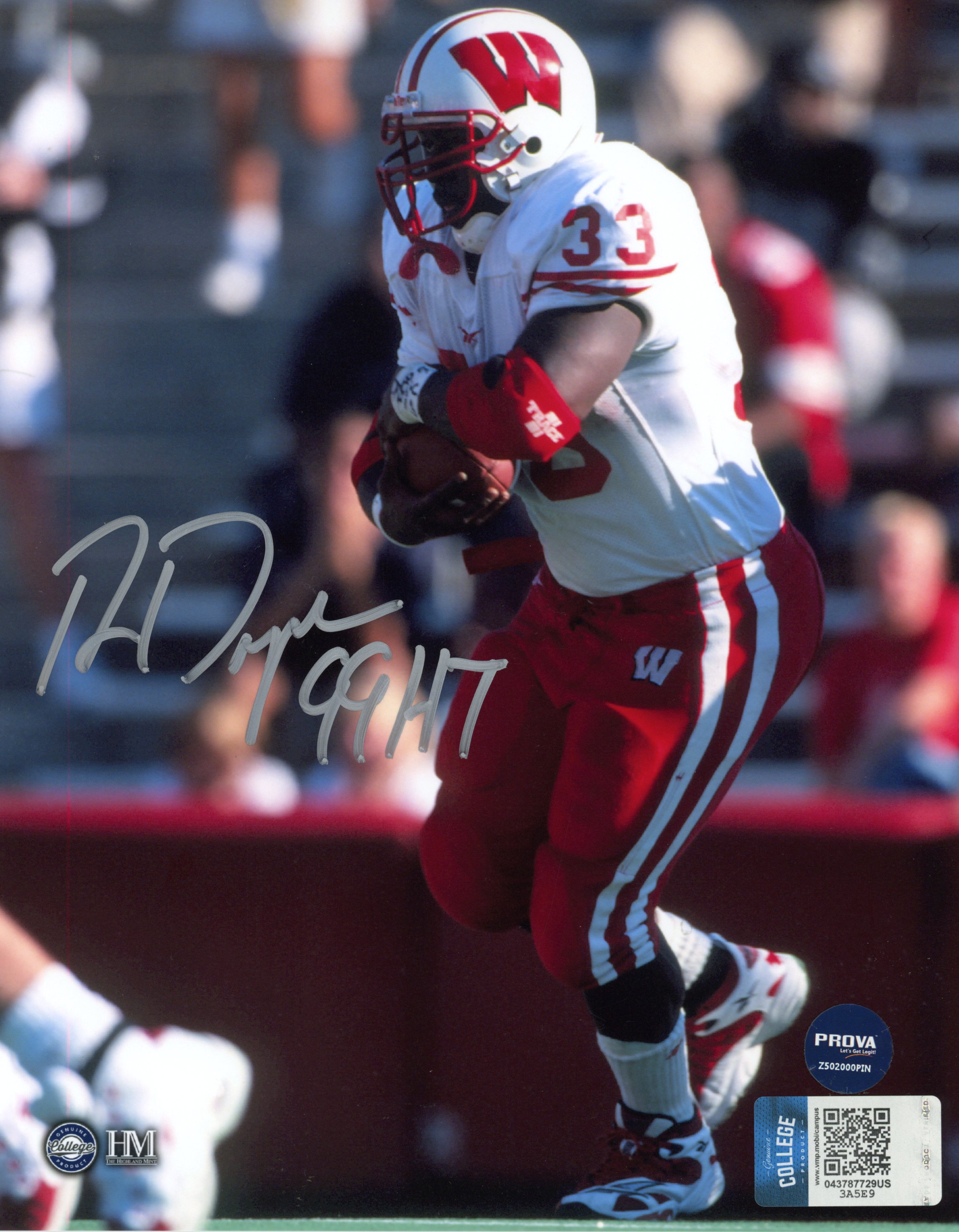 Ron Dayne Signed Wisconsin Badgers 99 Heisman 8x10 Photo Beckett