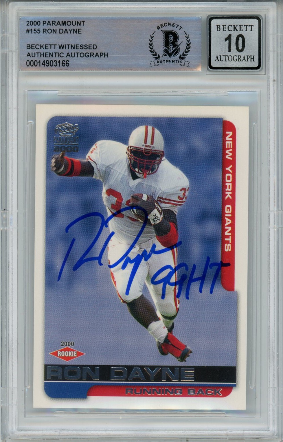 Ron Dayne Signed Wisconsin Badgers 2000 Pacific #155 Beckett