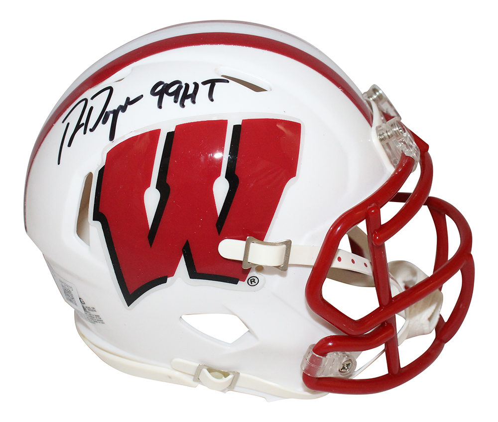 Ron Dayne Autographed Wisconsin Badgers Speed Mini Helmet Beckett