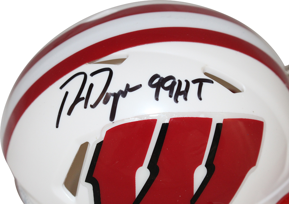 Ron Dayne Autographed Wisconsin Badgers Speed Mini Helmet Beckett