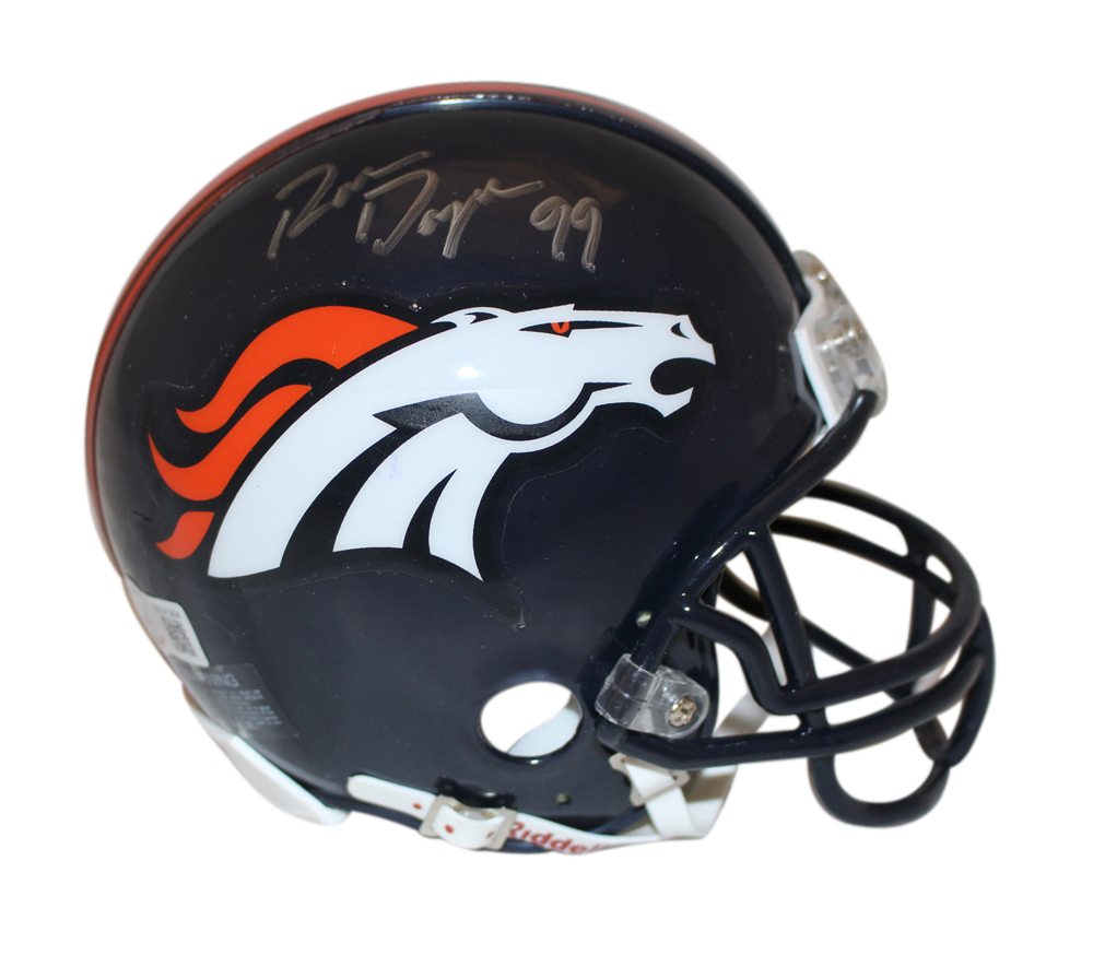 Ron Dayne Autographed/Signed Denver Broncos VSR4 Mini Helmet Beckett