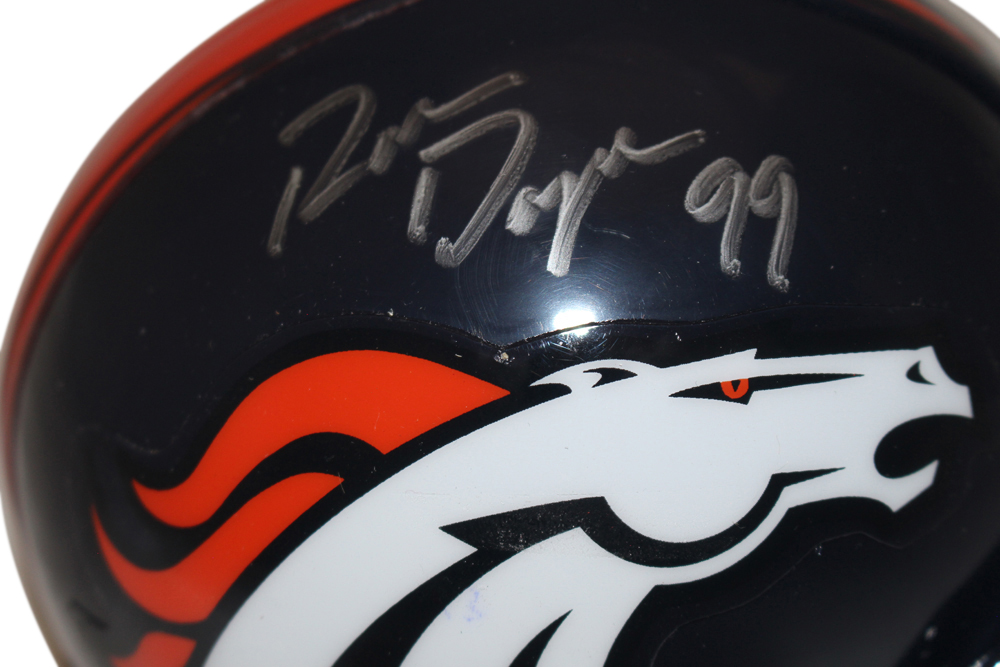 Ron Dayne Autographed/Signed Denver Broncos VSR4 Mini Helmet Beckett