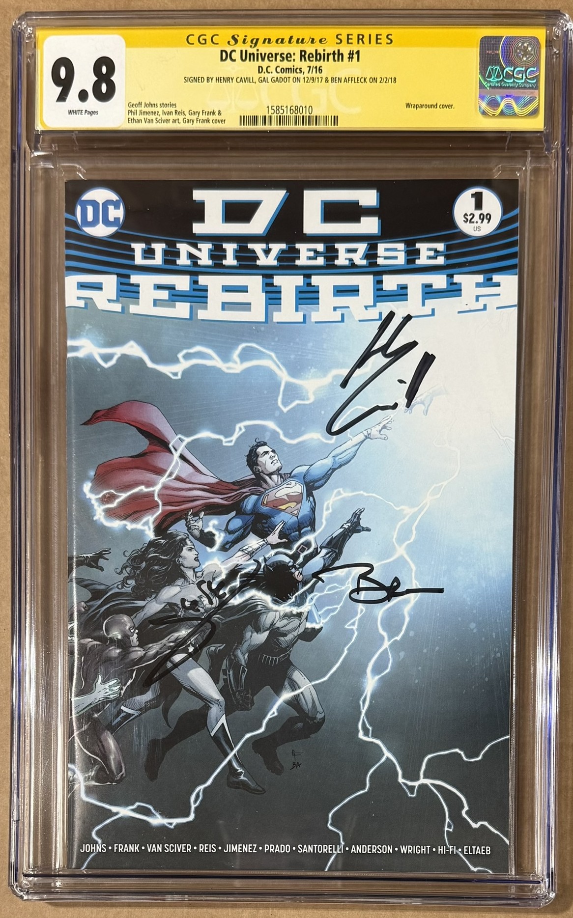 Ben Affleck Gal Gadot Henry Cavill Autographed DC Universe #1 CGC 9.8 56586