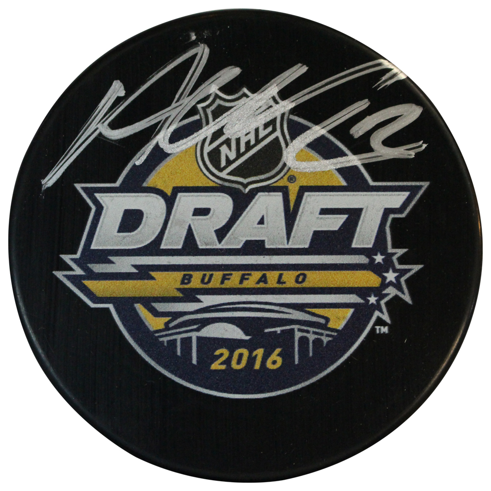 Alex DeBrincat Signed 2016 NHL Draft Puck Chicago Blackhawks Fanatics