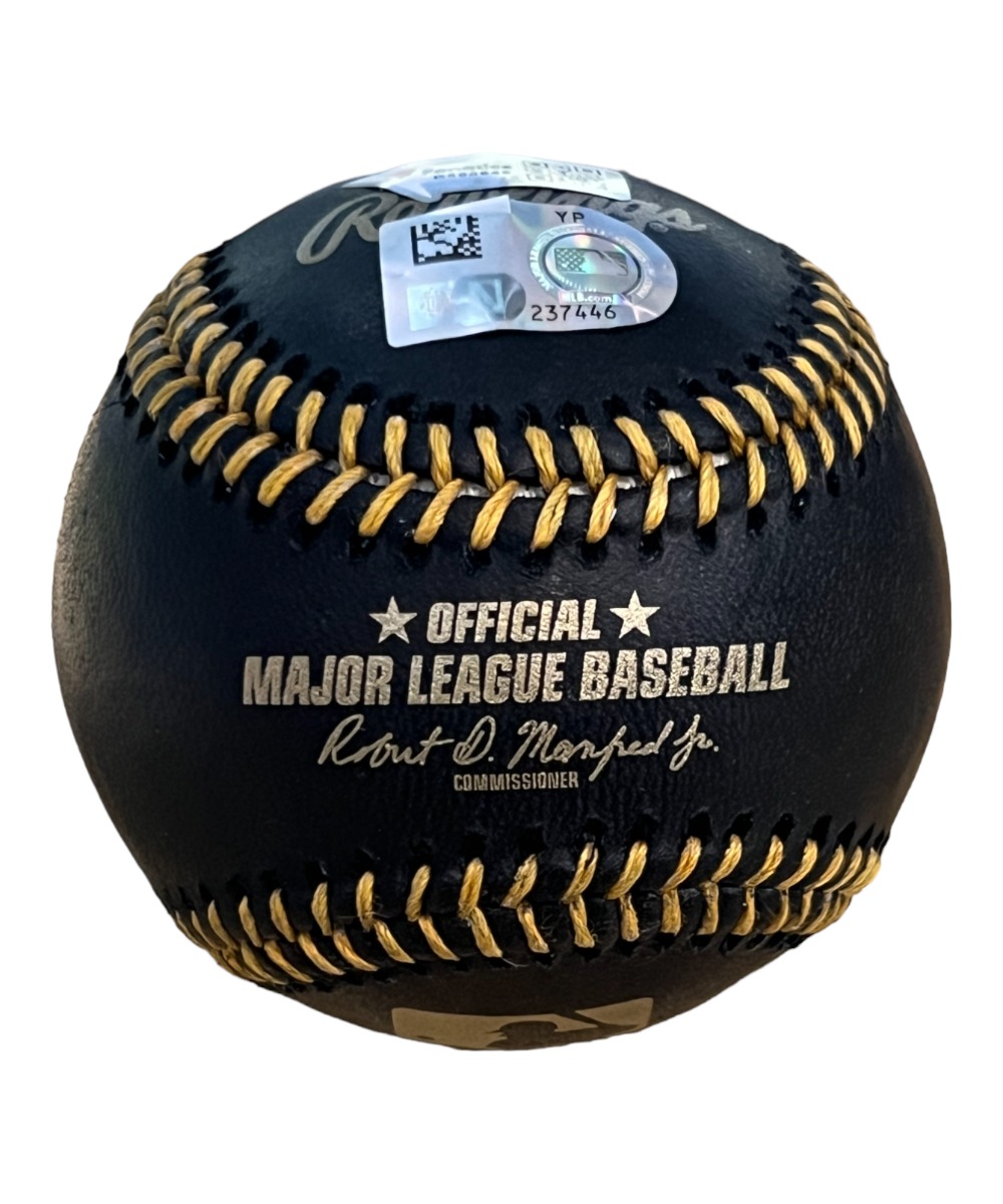 Jacob deGrom Autographed Black Baseball Texas Rangers Mets Fanatics