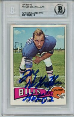 Joe Delamielleure Autographed 1975 Topps #359 HOF Card Slab Beckett 57058