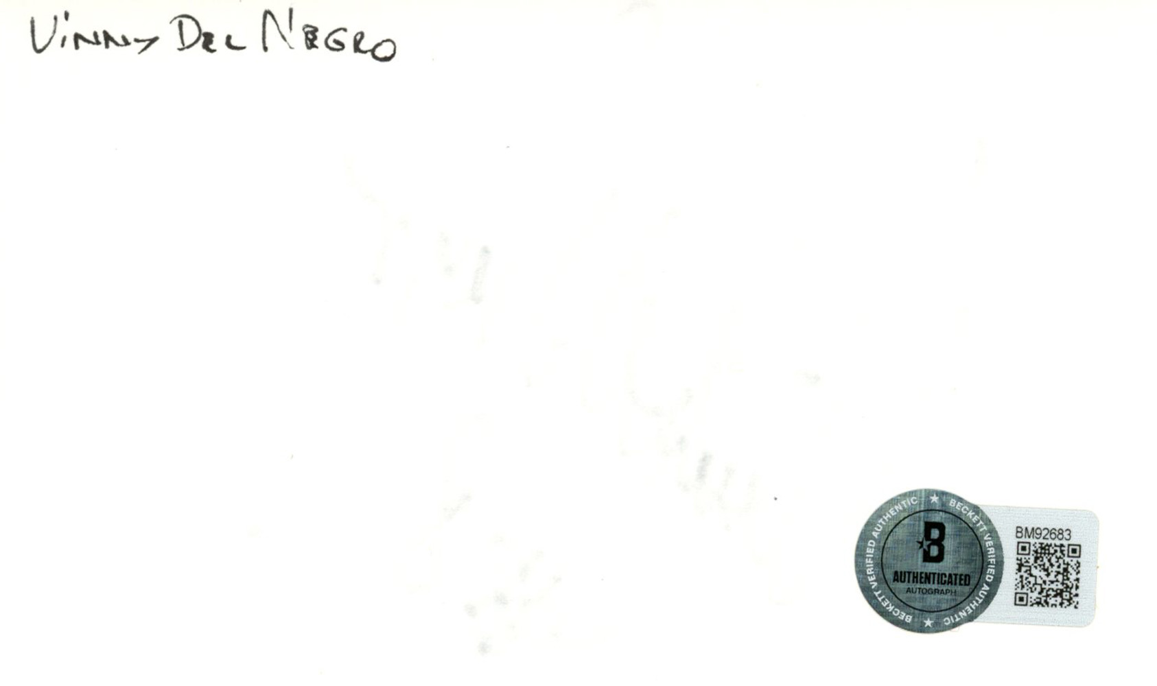 Vinny Del Negro Autographed San Antonio Spurs Index Card BAS 45296