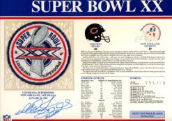 Richard Dent Autographed Chicago Bears SB XX Patch Card SB MVP Beckett 54937