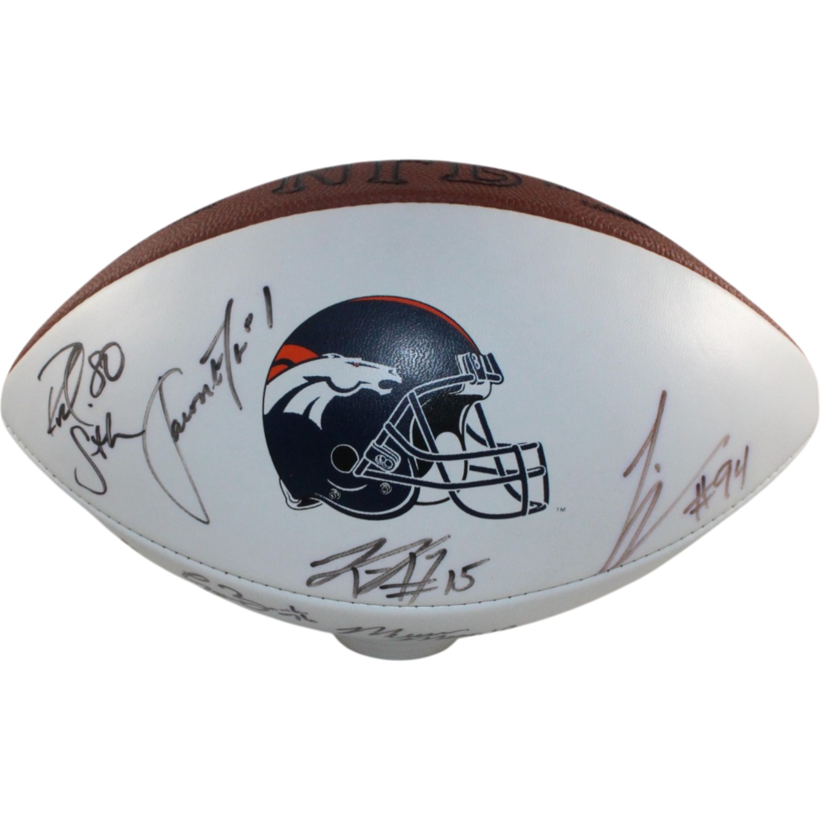 Shanahan Elam Smith +13 Signed Denver Broncos 2002 Team Football Beckett 55429