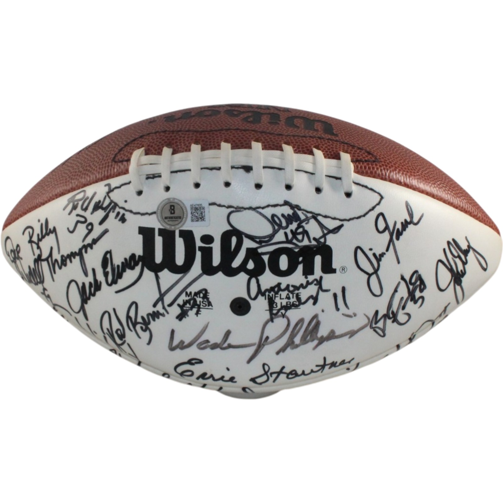 Elway Phillips Maddux +53 Signed Denver Broncos 93 Team Football Beckett 55435