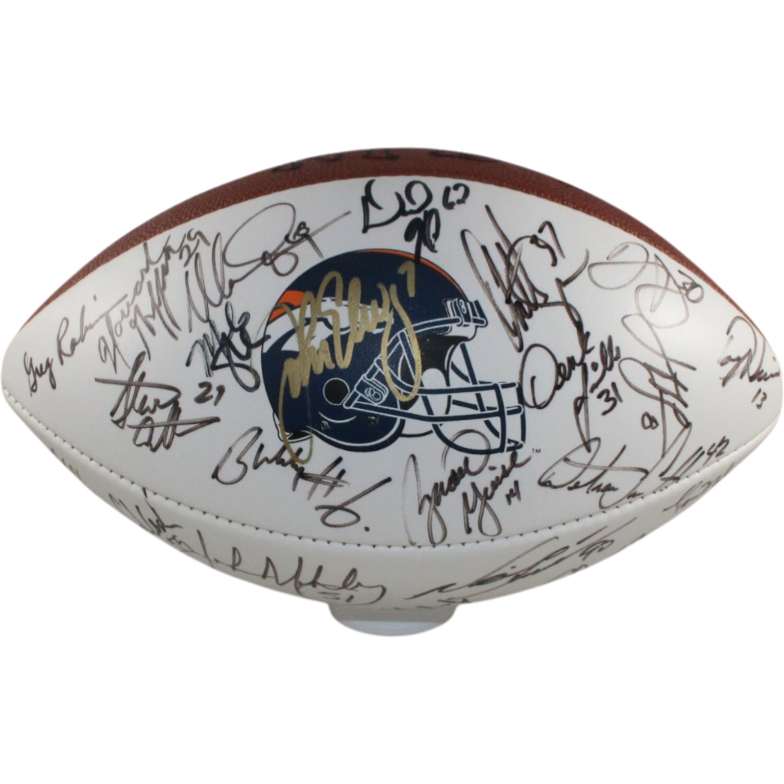 Elway Shanahan Nalen +38 Signed Denver Broncos 98 Team Football Beckett 55432