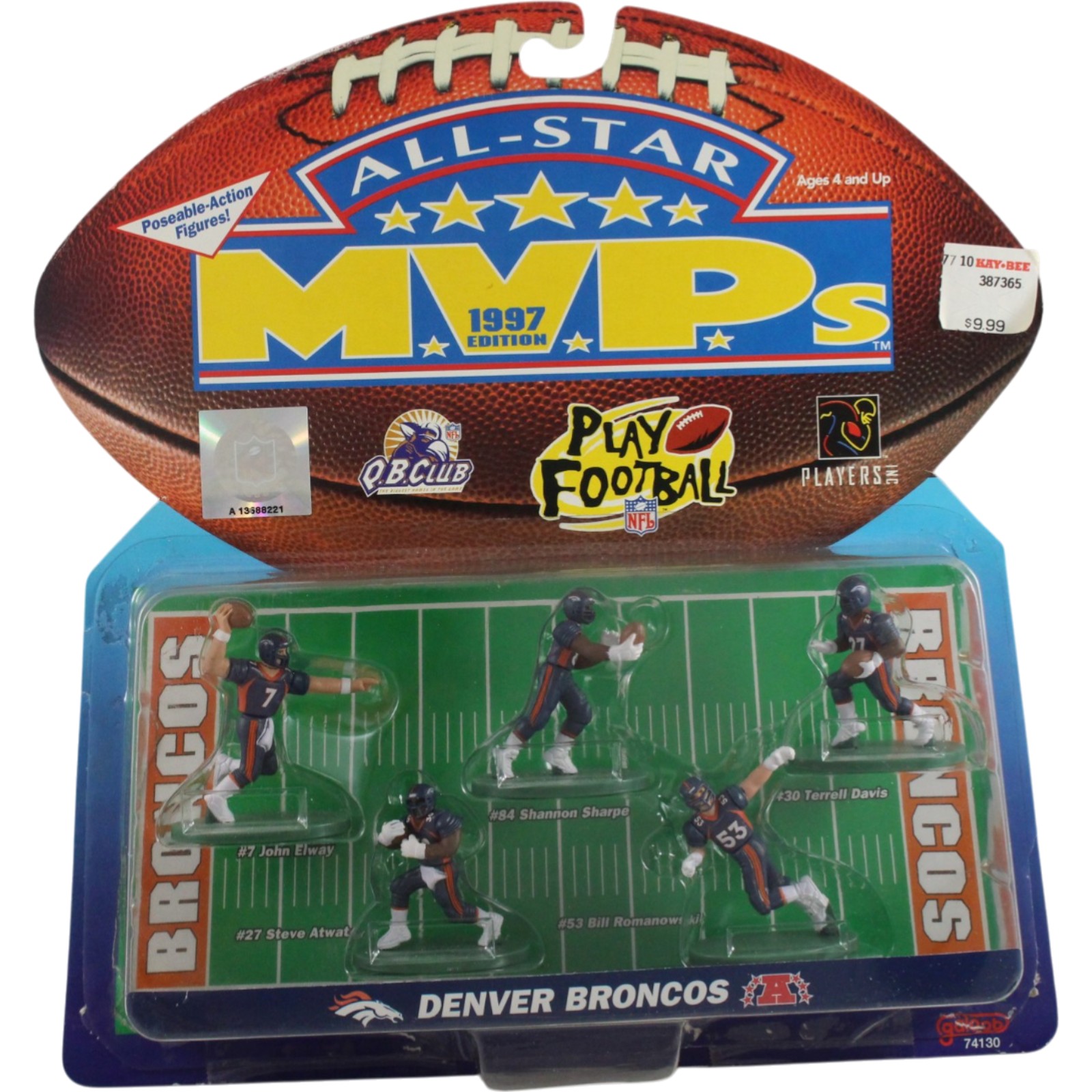 Denver Broncos QB Club 1997 All Star MVP Mini 5 ct Poseable Figures 55345