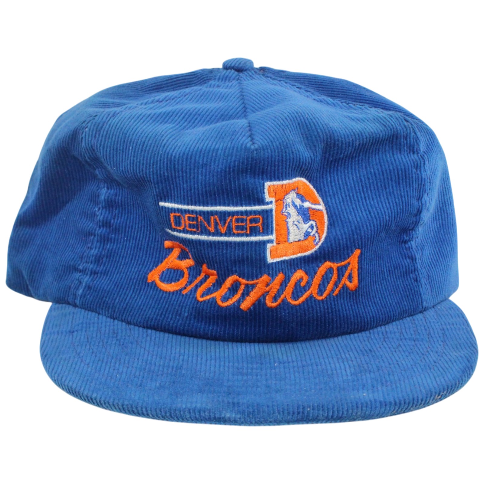 Denver Broncos Blue Vintage Old Script Throwback Corduroy Hat 55736