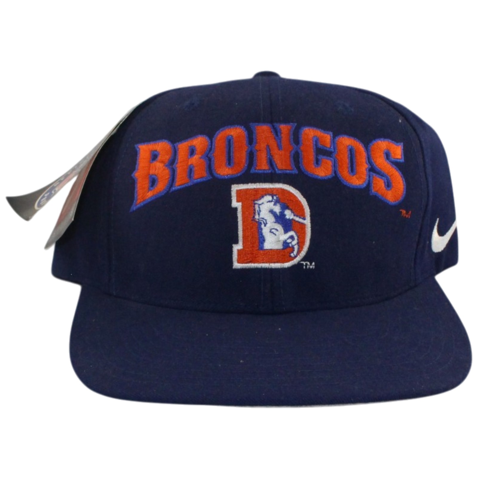 Denver Broncos Pro Line Blue Script and D-Logo Throwback Snapback Hat 55738
