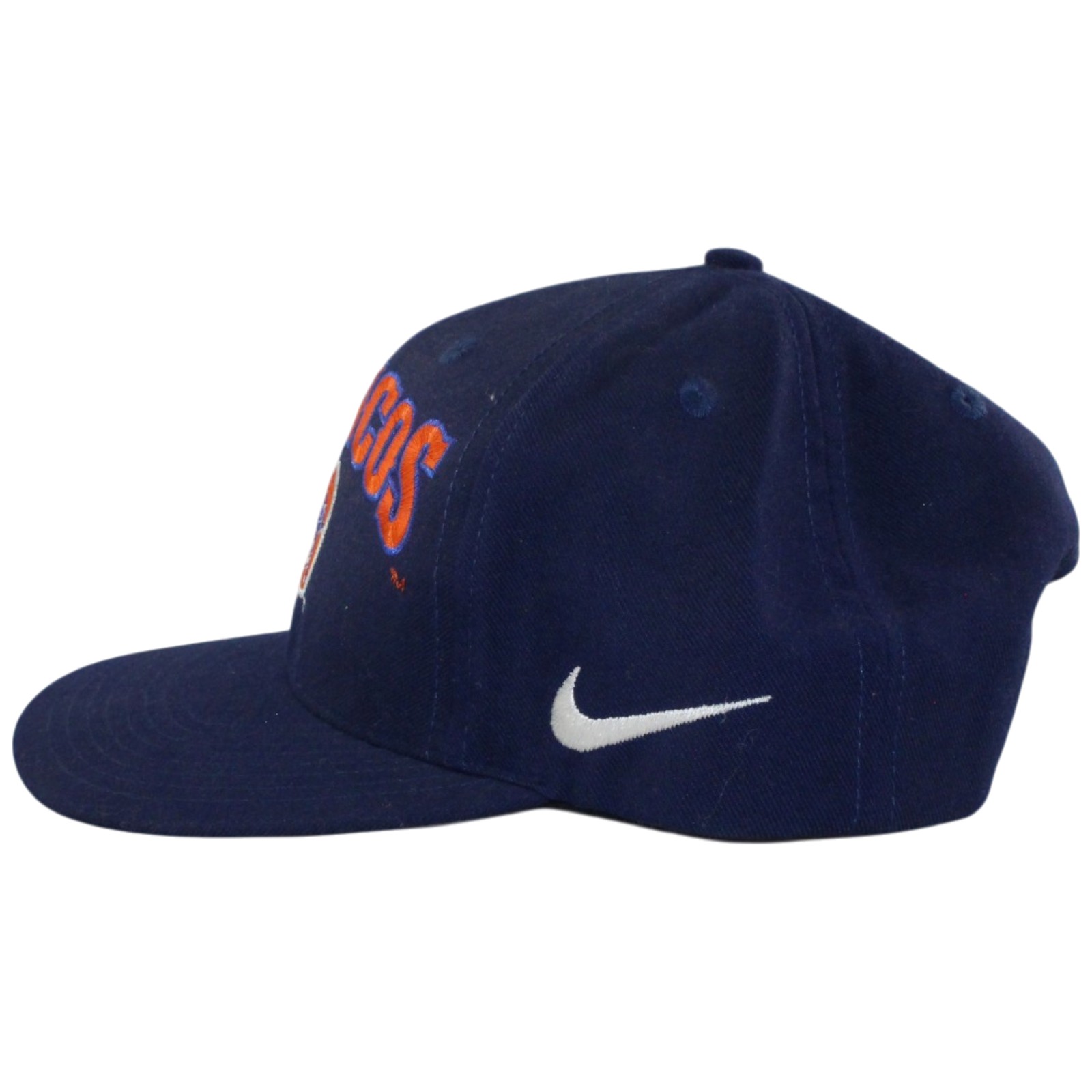Denver Broncos Pro Line Blue Script and D-Logo Throwback Snapback Hat 55738