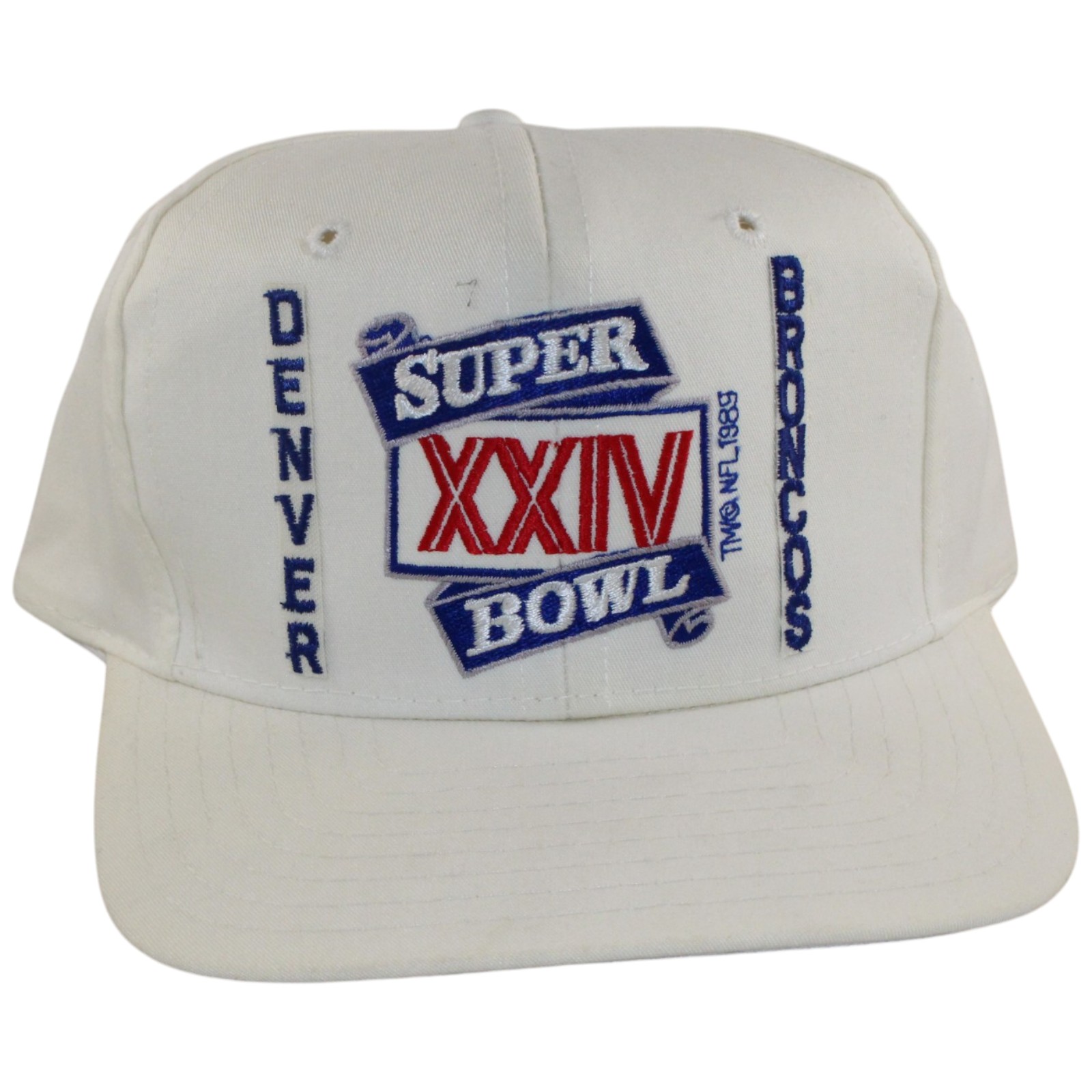 Denver Broncos Super Bowl XXIV Logo White Snapback Hat 55725
