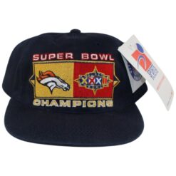 Denver Broncos Blocked Logo Blue Super Bowl XXXIII Adjustable Hat 55714