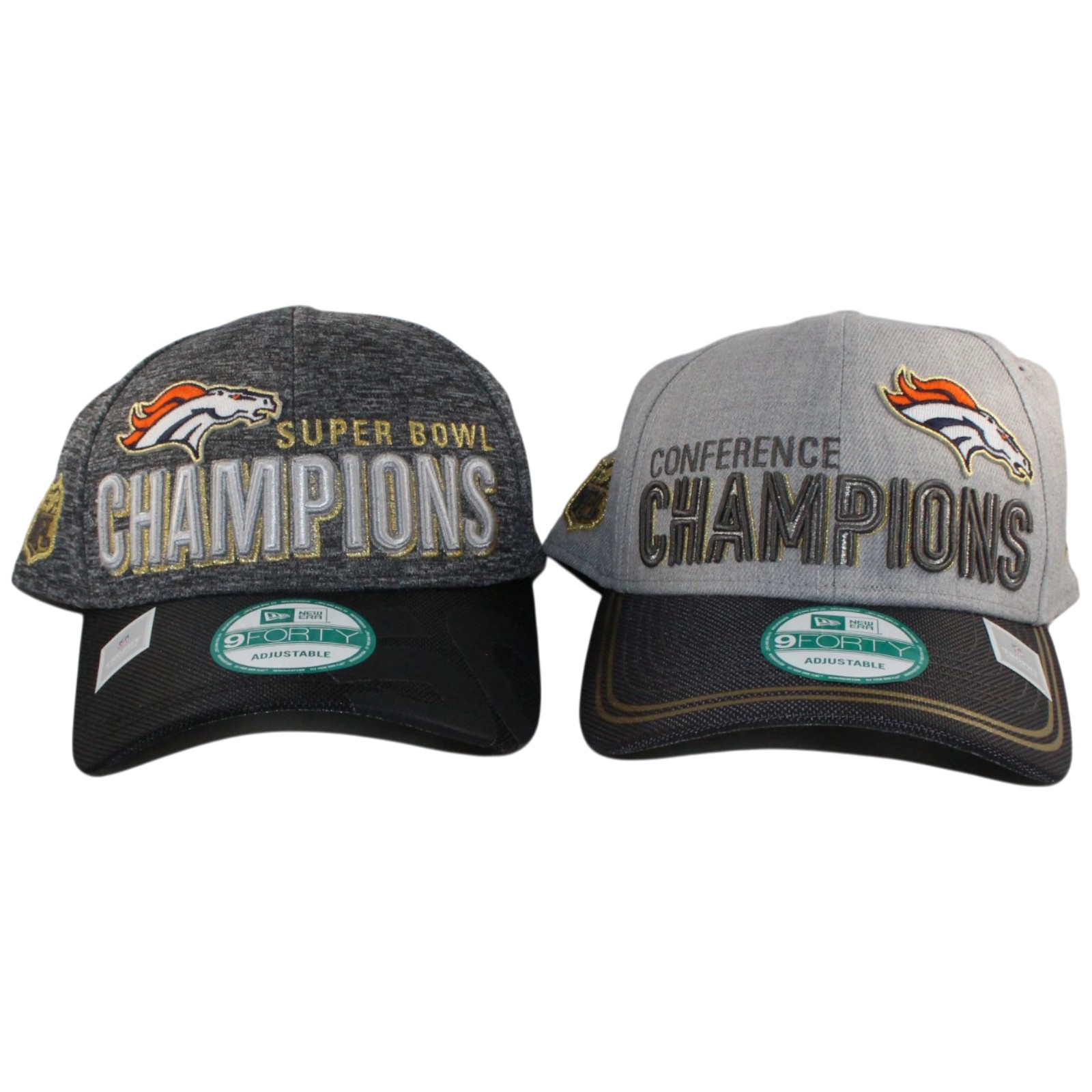 Denver Broncos 2 Hat Lot Conference Champs Super Bowl 50 Hats 55716