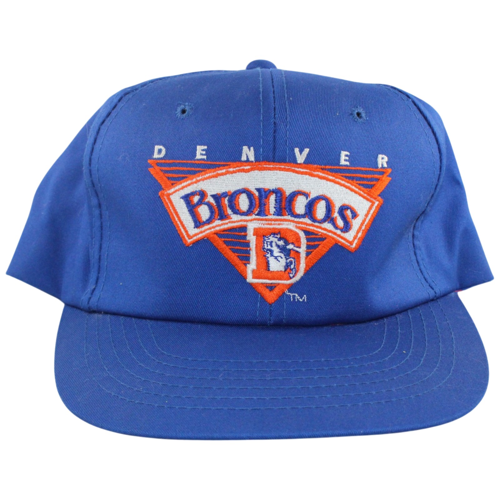 Denver Broncos Vintage Triangle Logo Blue Retro Snapback Hat 55735