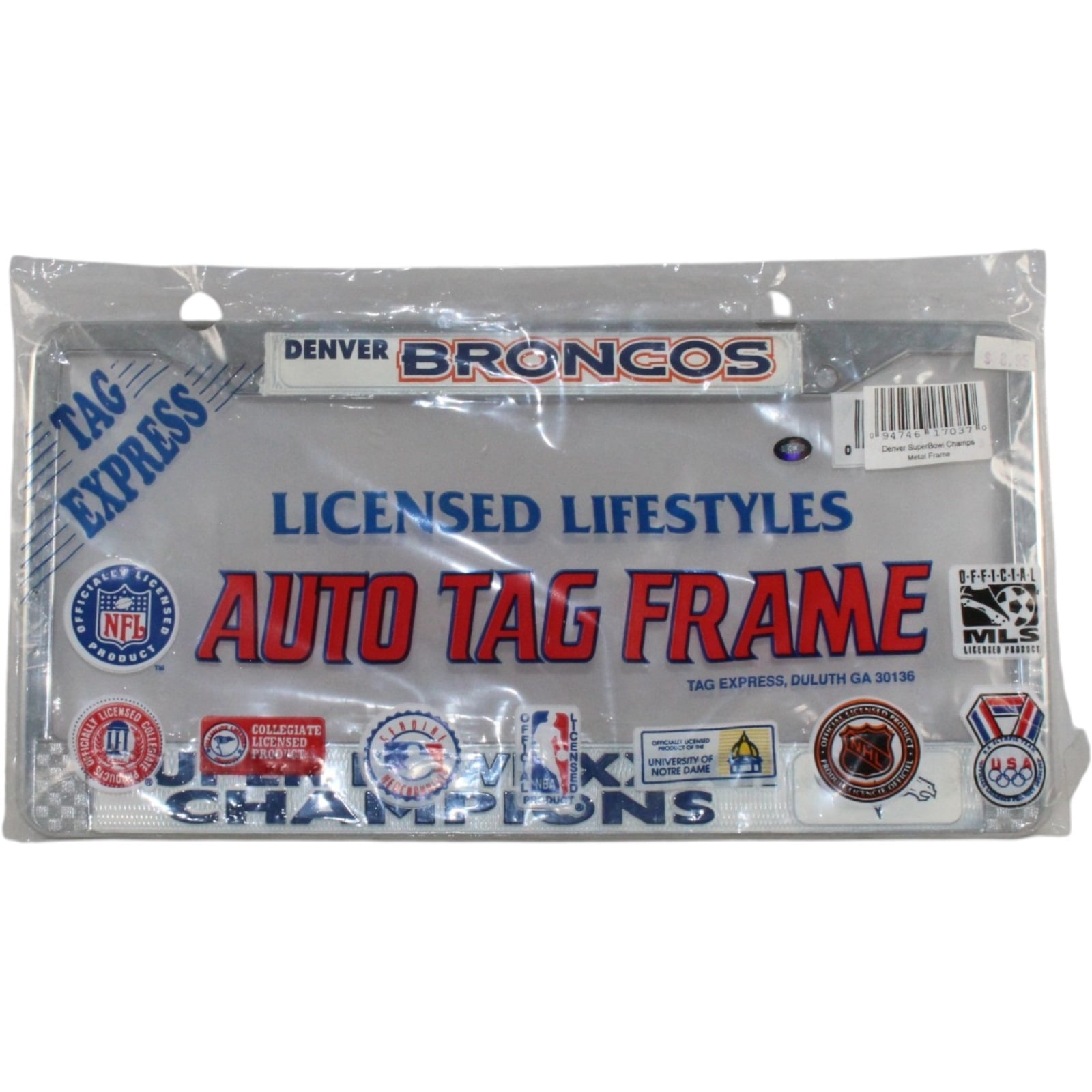Denver Broncos Super Bowl XXXII Champions Automotive License Plate Frame 57497 1 Denver Broncos Super Bowl XXXII Champions Automotive License Plate Frame 57497