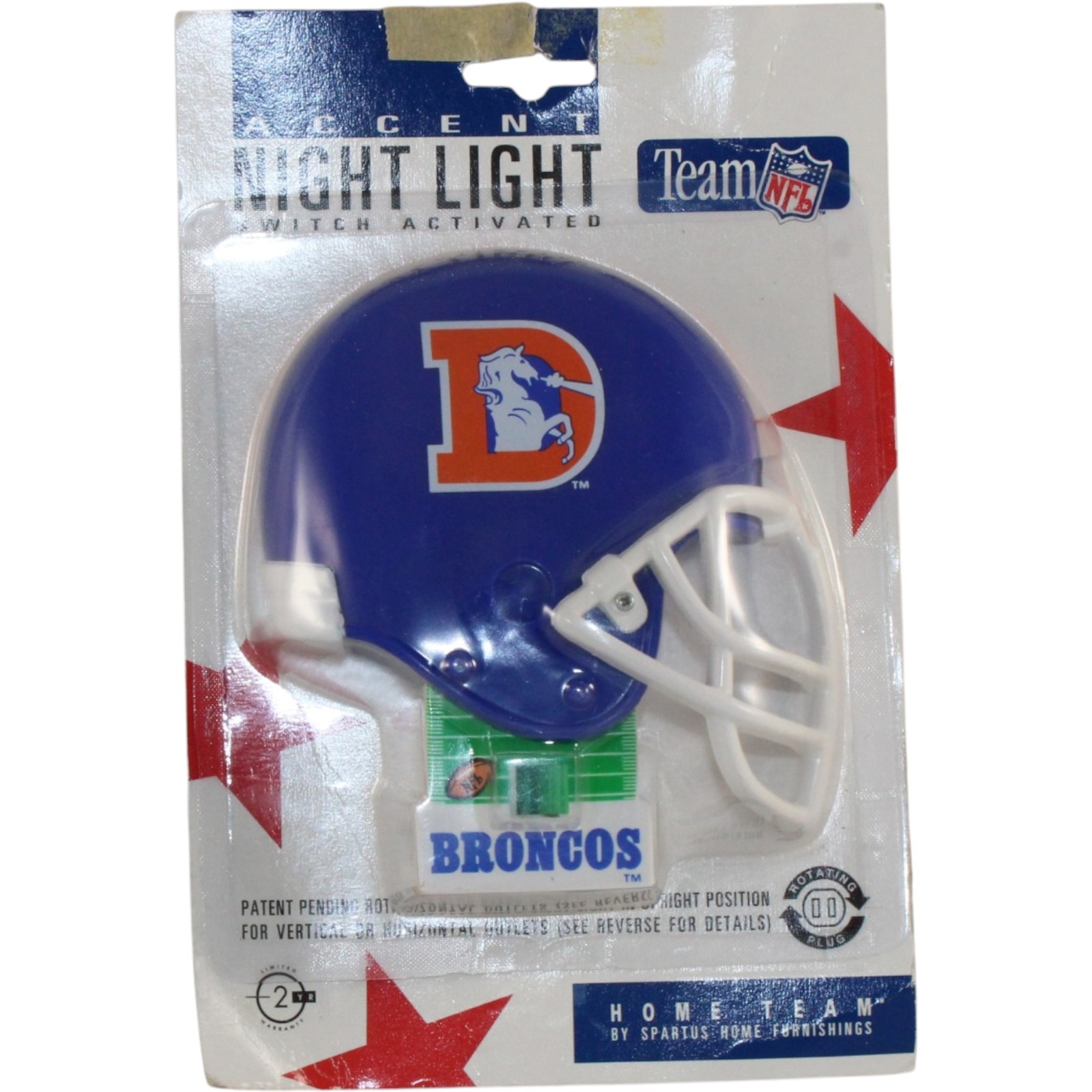 Denver Broncos Vintage Spartus Accent Night Light Collectibles 57480