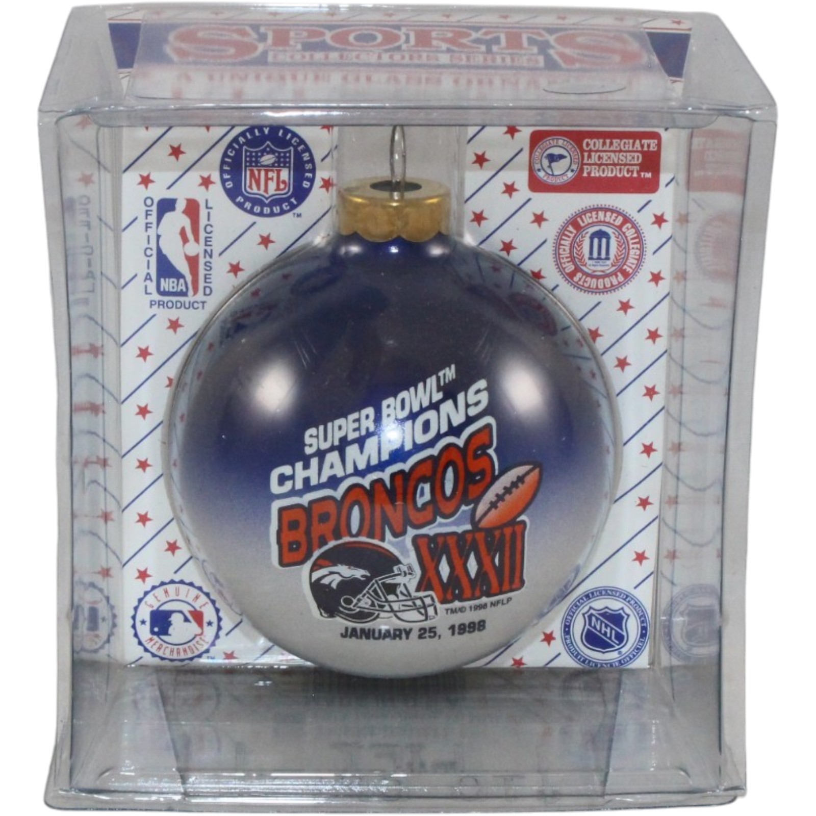 Denver Broncos Super Bowl XXXII Champions Vintage Christmas Ornament 55518