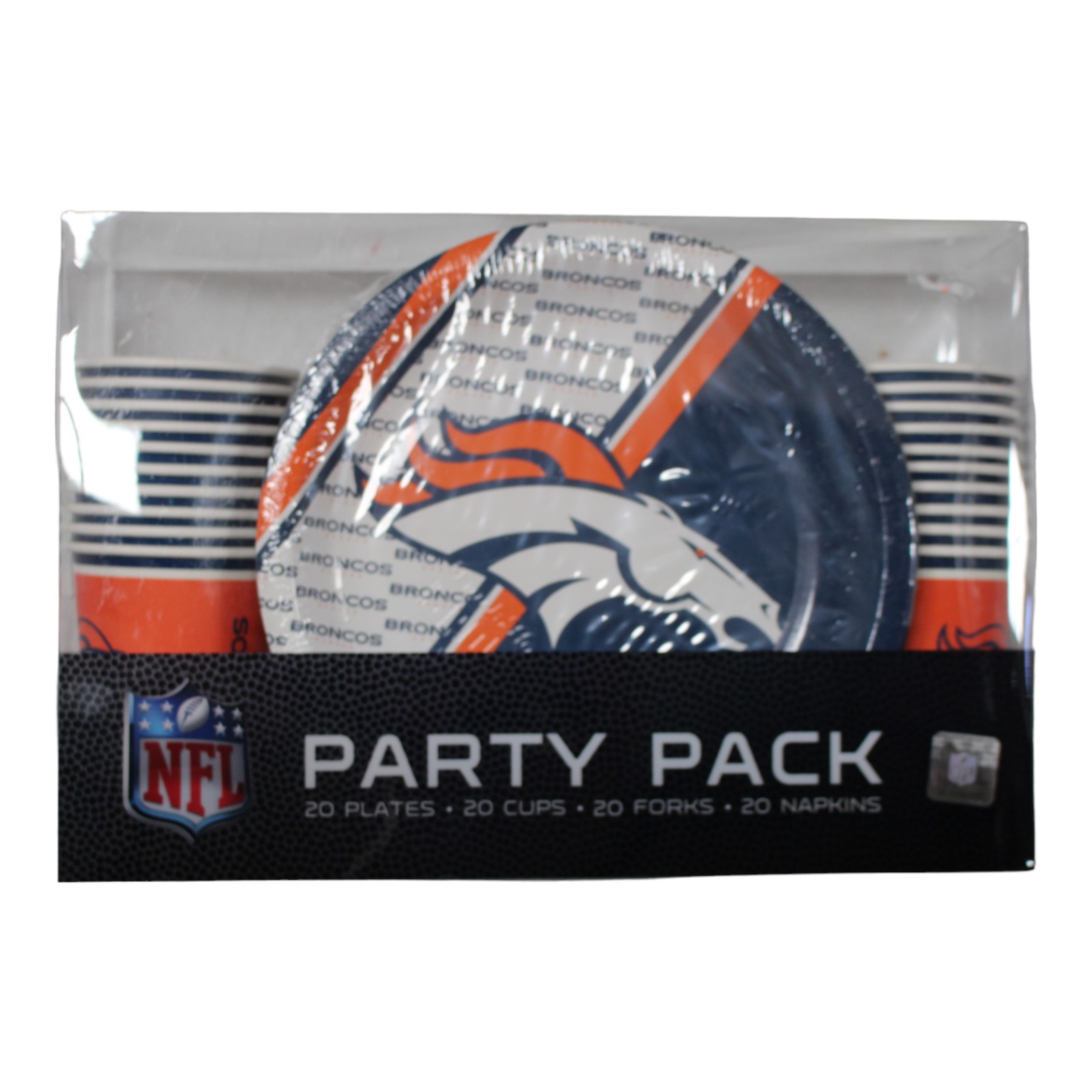 Denver Broncos Party Pack - Plates, Cups, Forks, Napkins