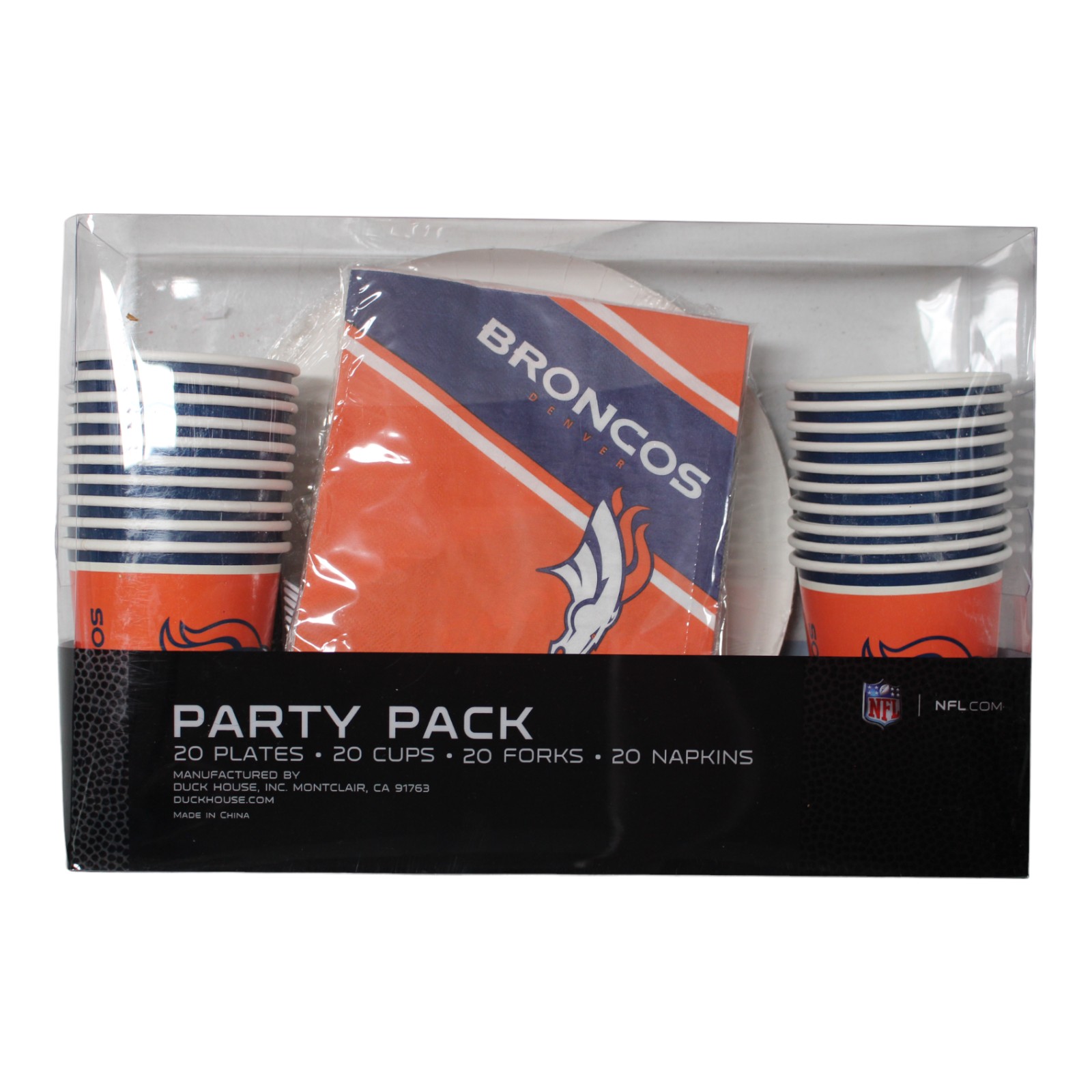 Denver Broncos Party Pack - Plates, Cups, Forks, Napkins