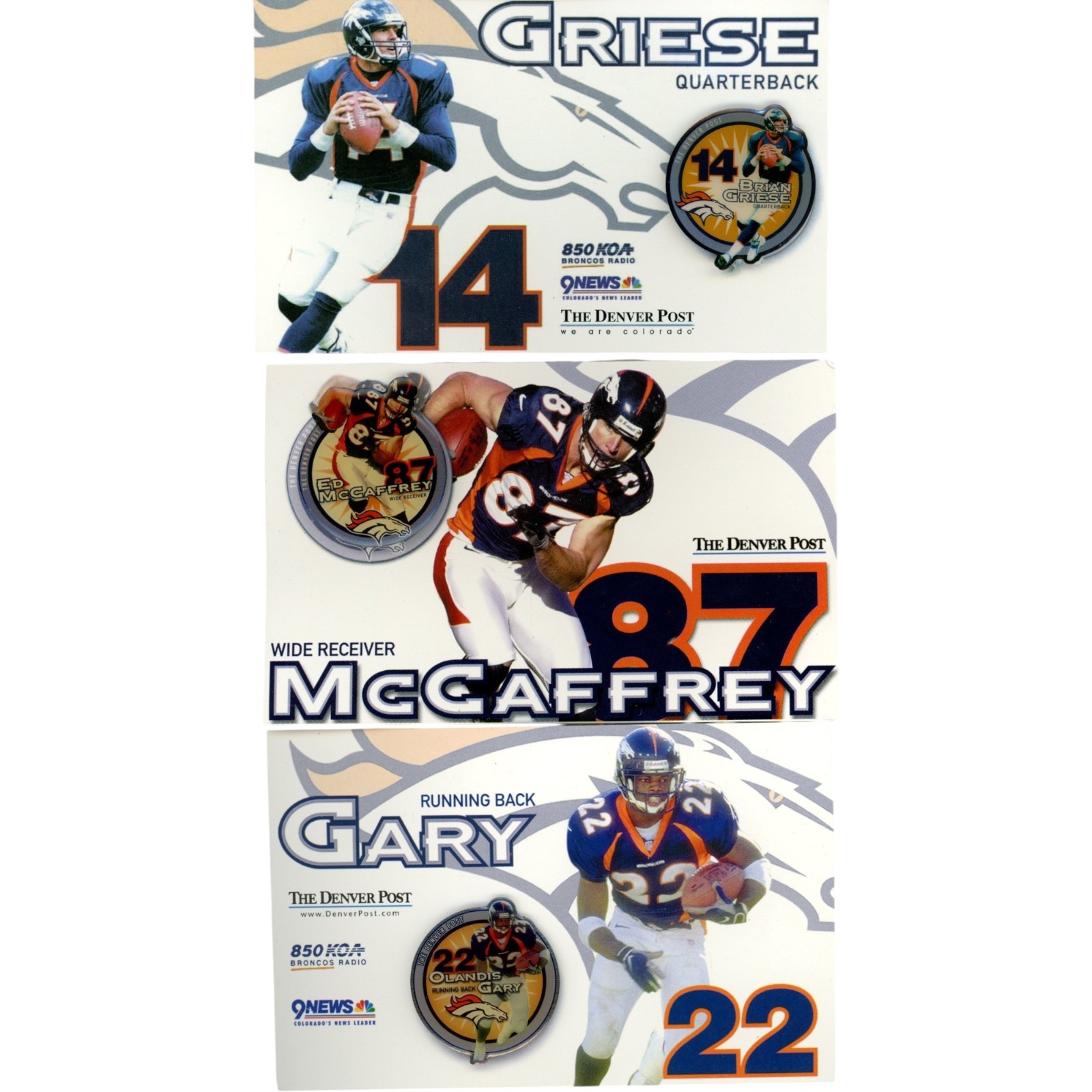 Denver Broncos Denver Post 8 Pin Lot Collectibles 58014