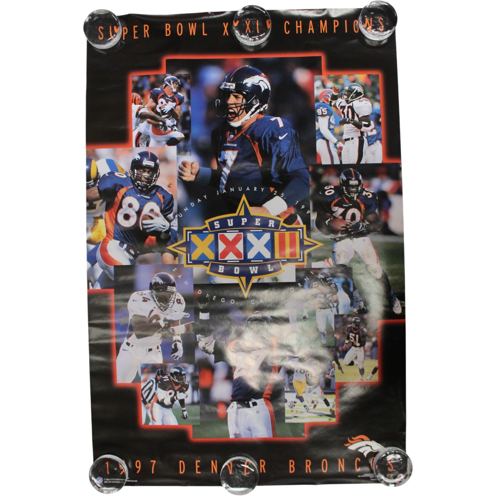 Denver Broncos Super Bowl XXXII 23x34 SB Champions Logo Poster 57563