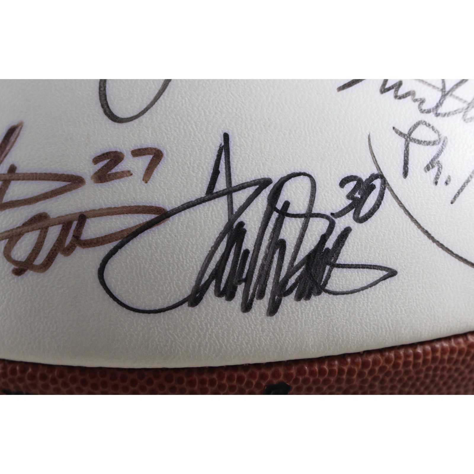 Elway Tripucka Little +19 Signed Denver Broncos Logo Football Beckett 55428 11 Elway Tripucka Little +19 Signed Denver Broncos Logo Football Beckett 55428