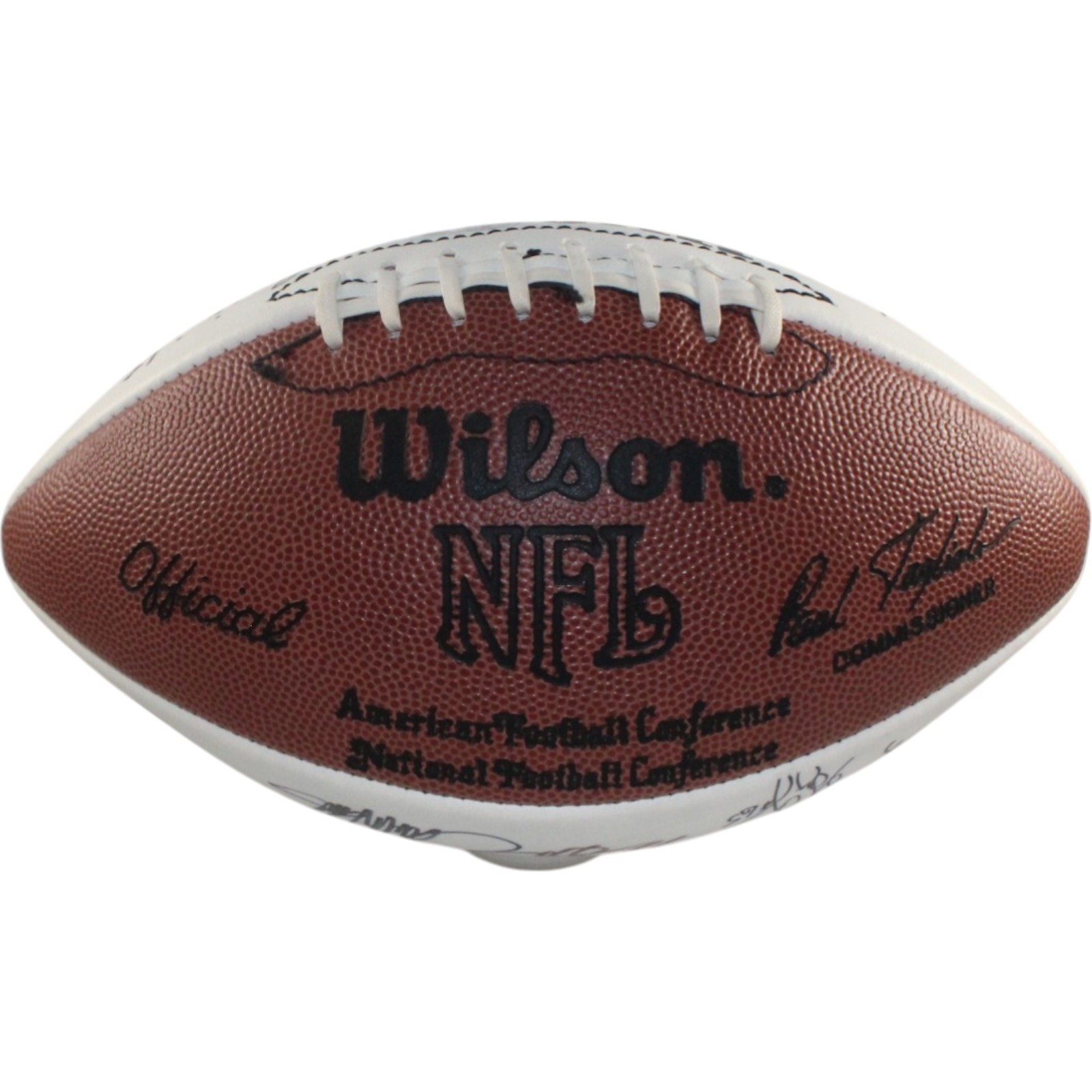 Elway Tripucka Little +19 Signed Denver Broncos Logo Football Beckett 55428