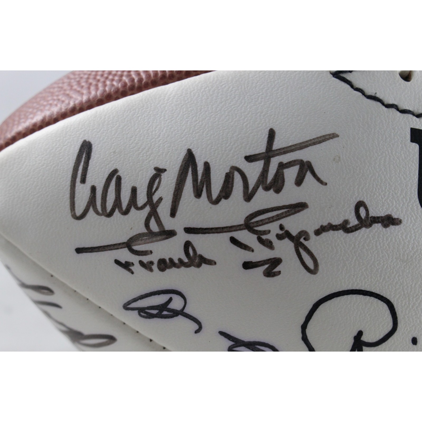 Elway Tripucka Little +19 Signed Denver Broncos Logo Football Beckett 55428 7 Elway Tripucka Little +19 Signed Denver Broncos Logo Football Beckett 55428
