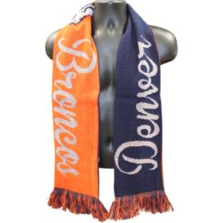 Denver Broncos Knit Scarf Winter Neck New Reversible Womens Glitter Script 20689