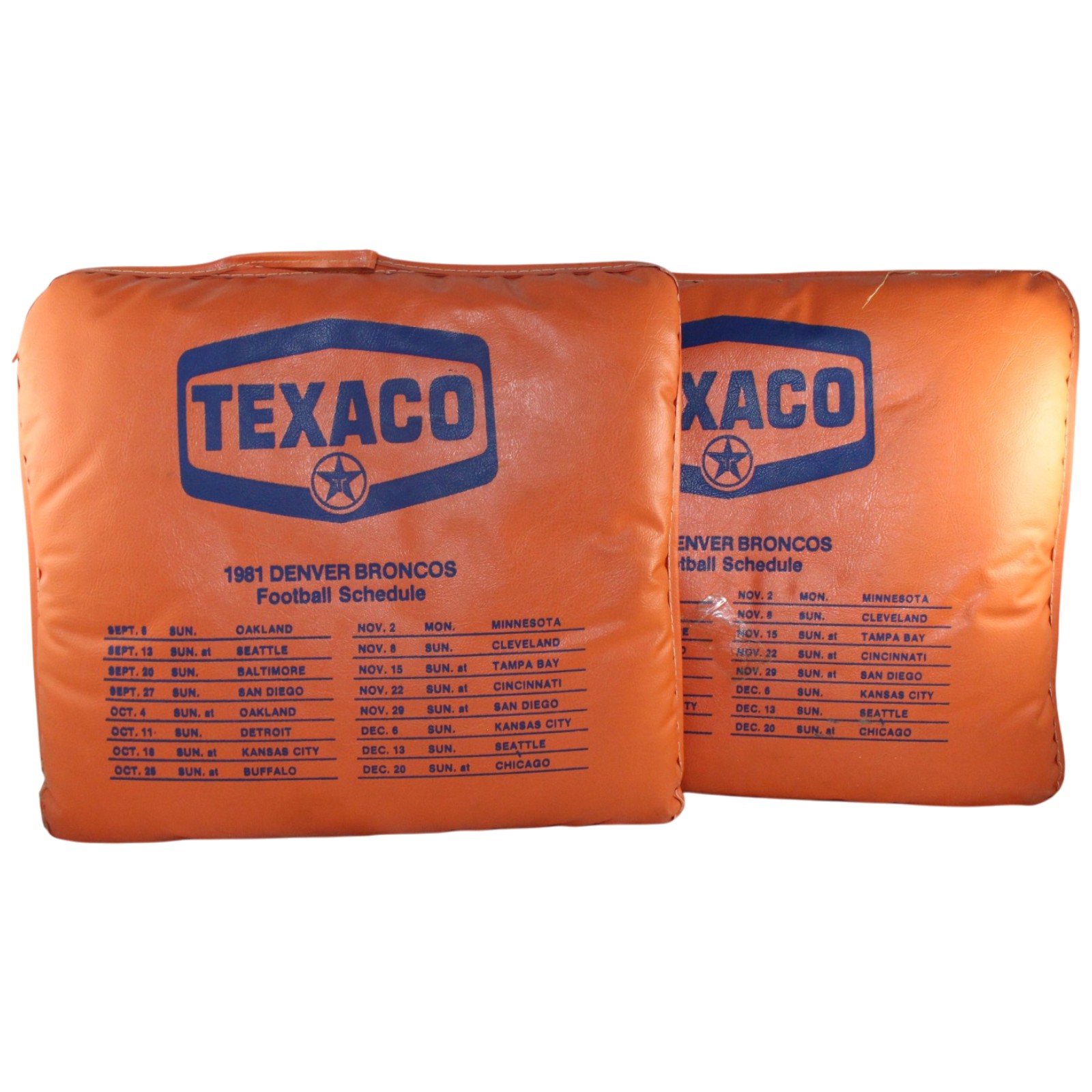 Denver Broncos Set of Leather 1981 Seat Cushions 55673