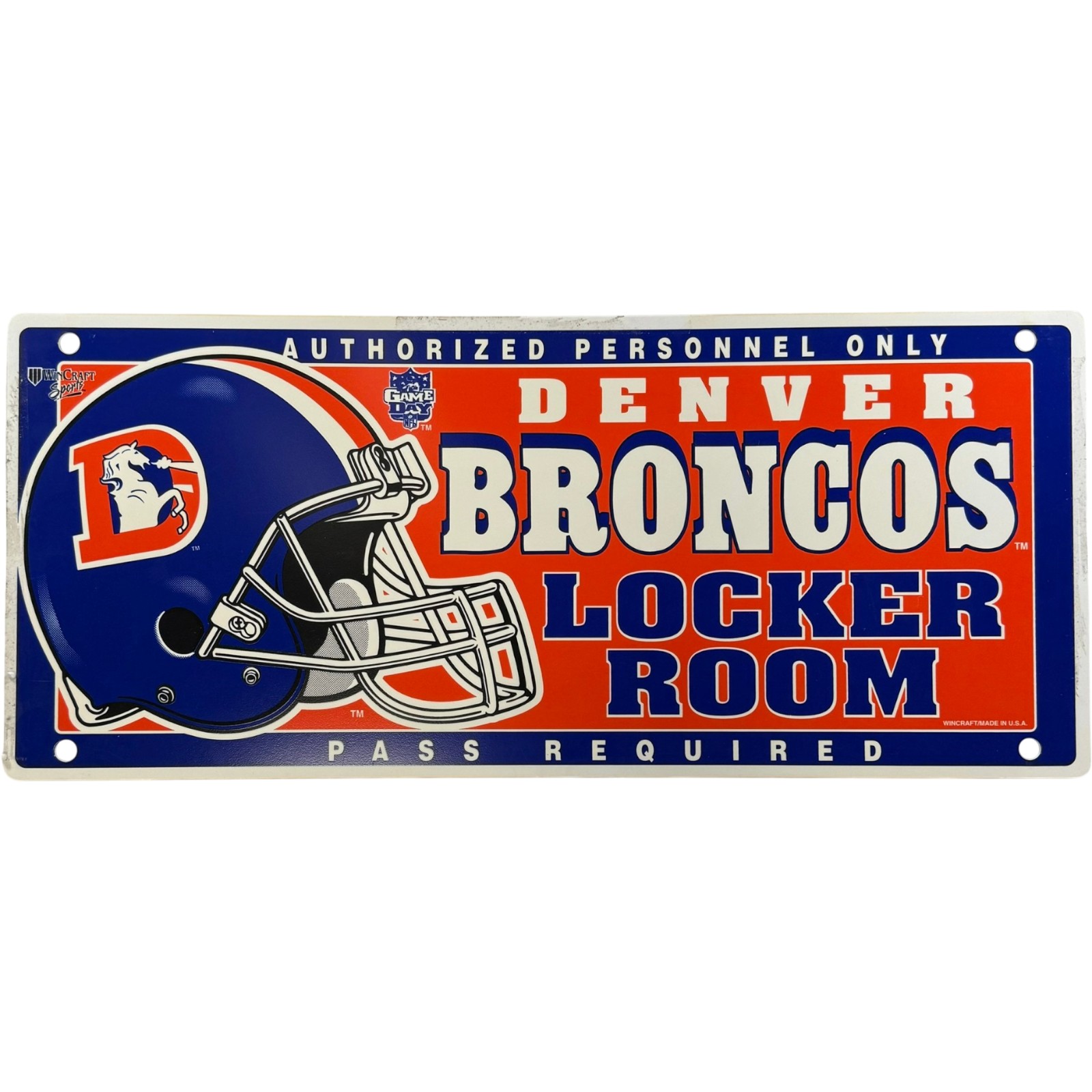 Denver Broncos Wincraft Locker Room 8x19" Plastic Sign 56229