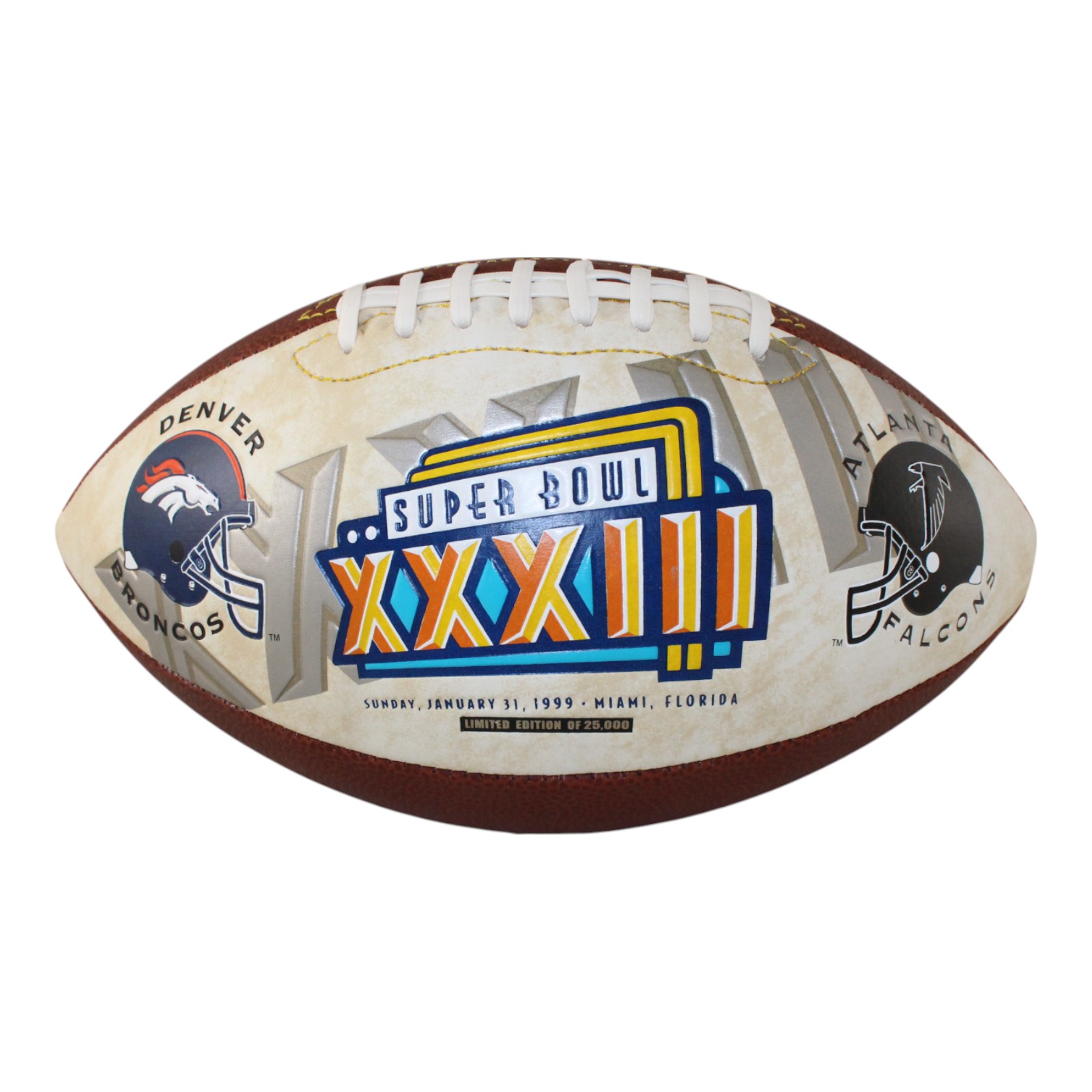 Denver Broncos & Atlanta Falcons Super Bowl XXXIII Commemorative Football 51169