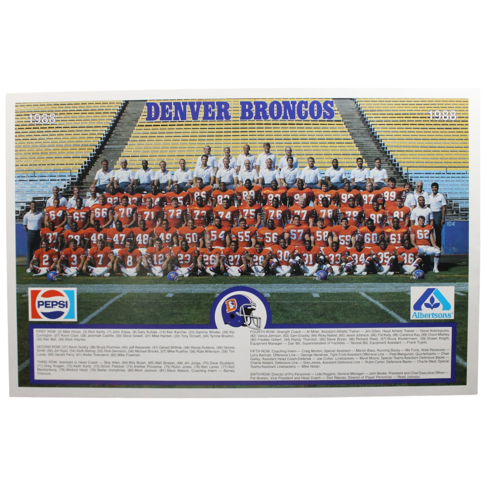 Denver Broncos 1988-1997 NFL Team Roster Photos Lot of 10 55939