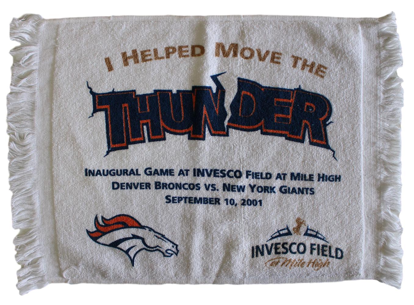 Denver Broncos Inaugural Game At Invesco Field September 2001 SGA Towel 10035