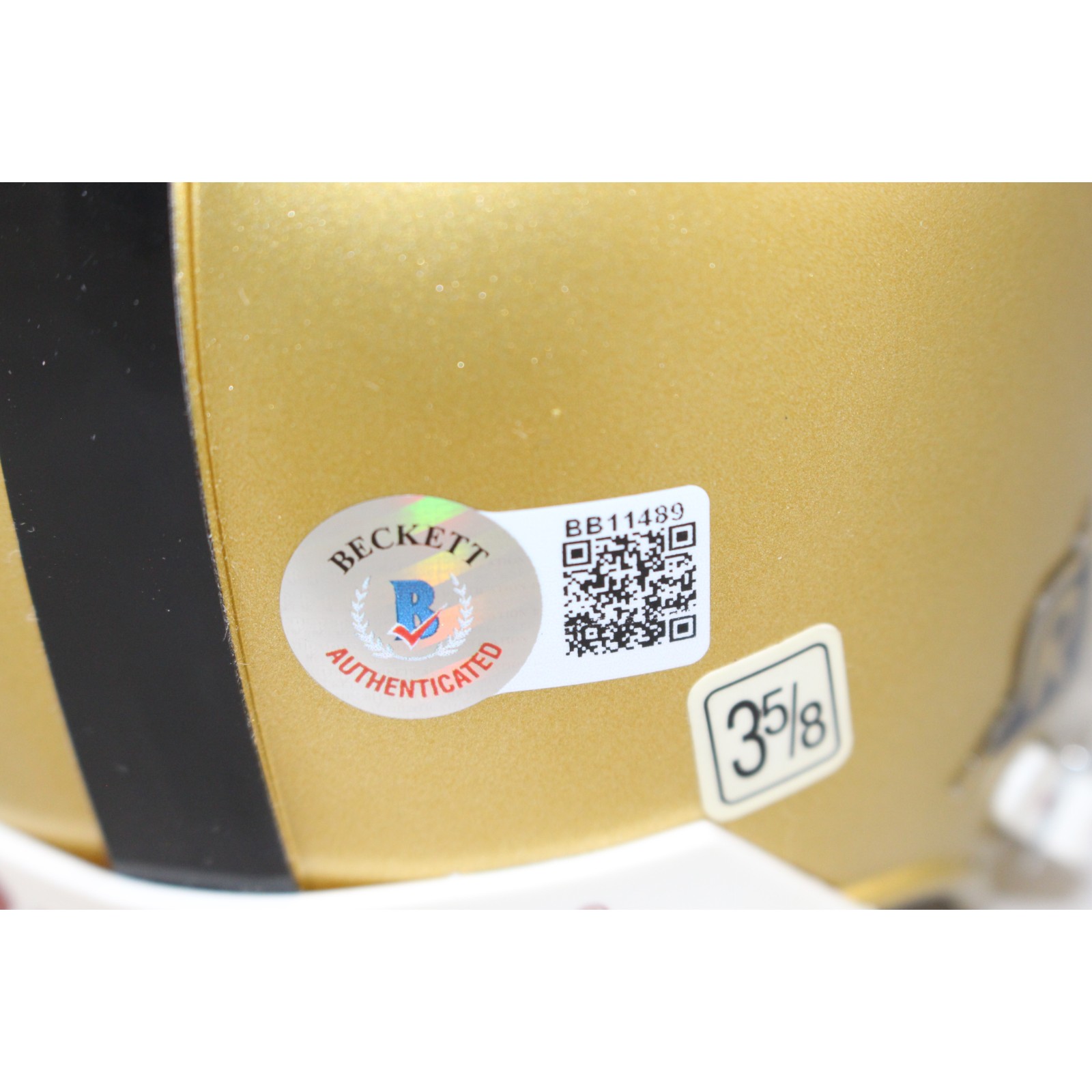 Ty Detymer Autographed/Signed Heisman Trophy VSR4 Gold Mini Helmet Beckett 52746 4 Ty Detymer Autographed/Signed Heisman Trophy VSR4 Gold Mini Helmet Beckett 52746