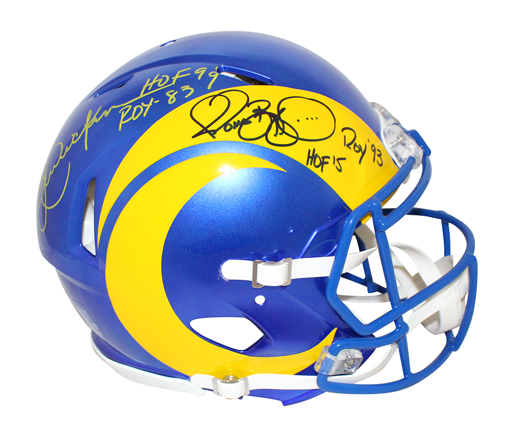 Jerome Bettis & Eric Dickerson Signed Rams Authentic 2020 Helmet 2 Insc BAS