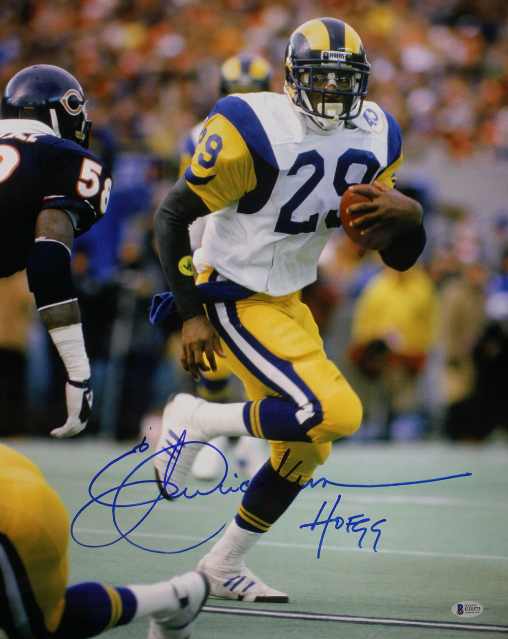 Eric Dickerson Autographed/Signed Los Angeles Rams 16x20 Photo HOF BAS 29072