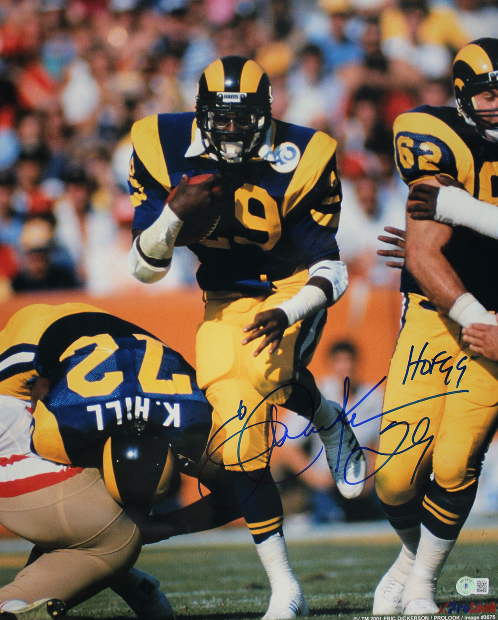 Eric Dickerson Autographed Los Angeles Rams 16x20 Photo HOF Beckett