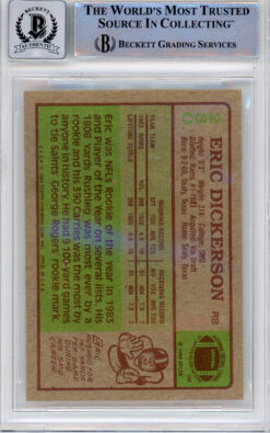 Eric Dickerson Autographed 1984 Topps #280 Trading Card HOF Beckett Slab