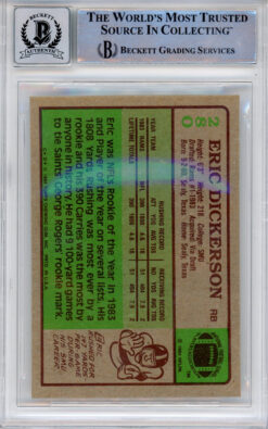 Eric Dickerson Autographed 1984 Topps #280 Trading Card HOF Beckett Slab