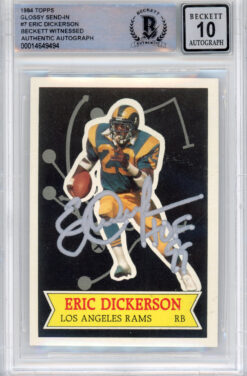 Eric Dickerson Autographed 1984 Topps Glossy #7 Trading Card HOF BAS Slab