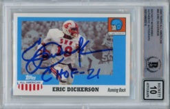 Eric Dickerson Signed 2005 Topps All American Trading Card CHOF BAS 10 Slab