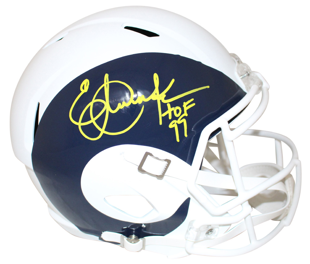 Eric Dickerson Autographed Los Angeles Rams F/S AMP Helmet HOF BAS 28120