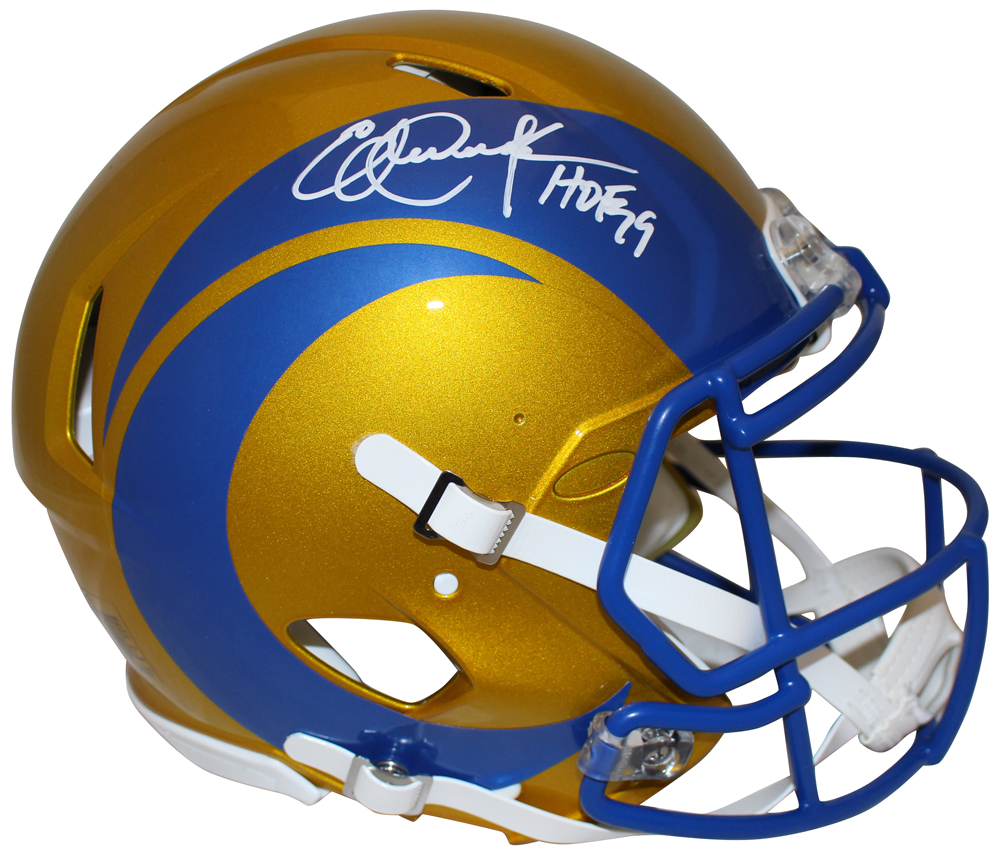 Eric Dickerson Signed Los Angeles Rams Authentic Flash Helmet HOF Beckett