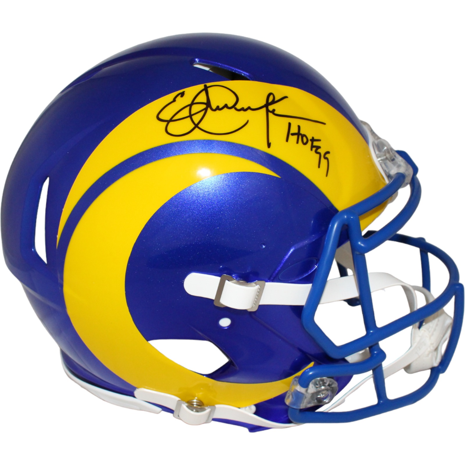 Eric Dickerson Autographed Los Angeles Rams Authentic Helmet HOF BAS